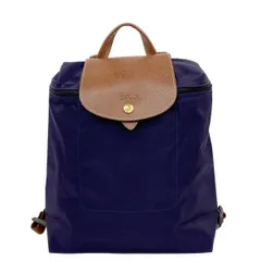 LONGCHAMP(ロンシャン) リュックサック ル・プリアージュオリジナル パープル×ダークブラウン 折りたたみ レザー