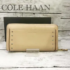 COLE HAAN コールハーン レザー ロングウォレット ラウンドファスナー 長財布 ベージュ レディース 鞄 _208067