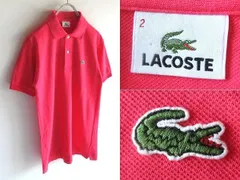 LACOSTE ラコステ L1212X ワニロゴワッペン 半袖 鹿の子 ポロシャツ 2 ピンク 日本製 ファブリカ期
