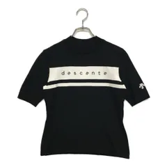 中古 レディース デサントゴルフ DESCENTE GOLF ニット L 黒 ブラック 半袖 モックネック