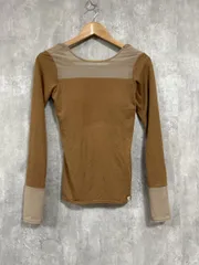 Mizuno×Ameri ミズノ×アメリ シアードッキング カップイン 長袖 カットソー sizeL/茶 ■■ レディース