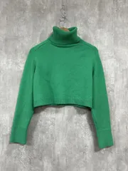 ZARA ザラ ショート丈 タートルネック ニット セーター sizeM/緑 ■◇ レディース