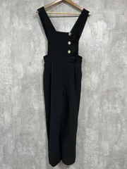 ZARA basic ザラ ベーシック フリル サロペット オーバーオール sizeS/黒 ■■ レディース