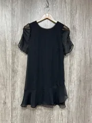 snidel スナイデル シアー Aライン ワンピース size1/黒 ■◆ レディース