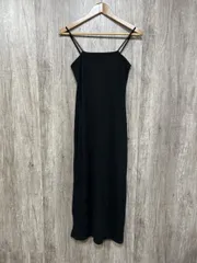 SELECT MOCA セレクトモカ ダブルストラップカップ付きリブキャミワンピース キャミソール ワンピース sizeF/黒 ■◆ レディース