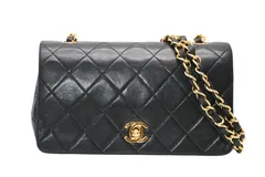 CHANEL シャネル フルフラップ ミニマトラッセ19 Sチェーンショルダーバッグ A2300 1番台 ココマーク ラムスキン ゴールド金具 美品 中古 4b012305