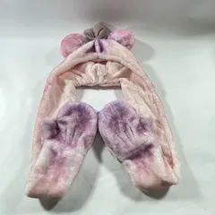 ★ 希少！ Disney ディズニー  ミニーマウス マフラーキャップ ファンキャップ グラデーション ピンク 被り物 現状品