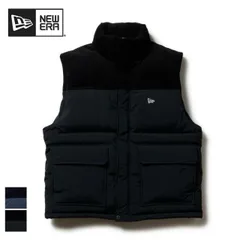 ニューエラ ダウン ベスト NEWERA DOWN VEST COMBI ダウンベスト コーデュロイ ナイロン コンビ ブラック ユニセックス 切り替えデザイン 軽量 防寒 保温 アウター コーデュロイ切り替え ダウンジャケット (251011)