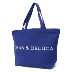 【新品】DEAN&DELUCA ディーンアンドデルーカ バッグ ラピスブルー 青 サイズ:L | チャリティー トートバッグ | 肩掛け シルバーラメ ロゴ コットン キャンバス | ブランド シンプル オフィスカジュアル【レディース】