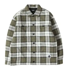 【美品】X-LARGE エクストララージ ジャケット グリーン×ホワイト サイズ:S | 22AW 裏地キルティング チェックネル シャツジャケット (QUILTED CHECK SHIRT JACKET) | アウター ブルゾン 上着【メンズ】【中古】