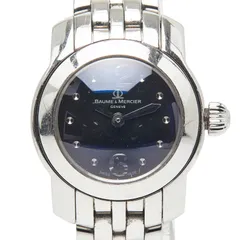 ボーム＆メルシェ ケープランド 腕時計 クオーツ ブラック文字盤 ステンレススチール レディース Baume &amp; Mercier 【1-0257708】 ボーム&メルシェ BAUME&MERCIER ケープランド GMT アラーム