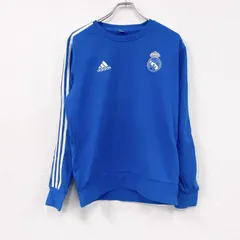 古着 used　adidas　アディダス　スウェット/トレーナー　パフォーマンスロゴ　デカロゴ　青　ブルー　Ｍサイズ【値引き交渉OK！】