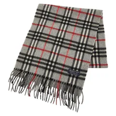 バーバリー チェック マフラー グレー カシミア100％ メンズ BURBERRY【1-0258098】