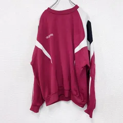古着 used　90s　adidas　アディダス　スウェット/トレーナー　刺繍ロゴ　ヴィンテージ　赤　レッド　F192サイズ【値引き交渉OK！】