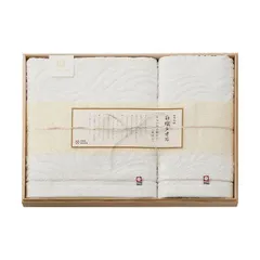 今治謹製 白織タオル バスタオル＆フェイスタオル(木箱入) B1113558