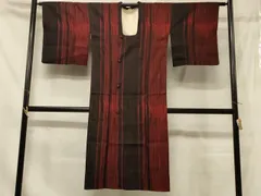 平和屋着物＃道行コート　雨コート　単衣　霞文　黒地　ロング丈　正絹　逸品　CABD7887in