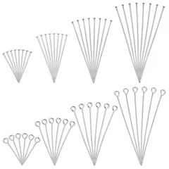 ハンドメイド材料 ネックレス DIY用 ブレスレット ピアス ステンレス アクセサリーパーツ 手芸素材 20mm/30mm/40mm/50mm 800本セット シルバー tピン 収納ケース付き 9ピン PandaHall PH