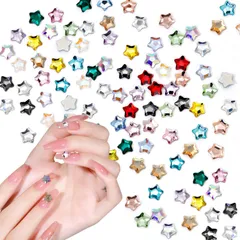 3D 立体 星 【150個セット】 カラフル キラキラ 大きめ ネイルデコパーツ ジュエリーパーツ ネイルパーツ ネイルパーツ ジルコン メタルパーツ 手芸 ハンドメイド