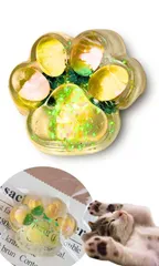 【特価セール】肉球スクイーズ 猫 肉球 おもちゃ ストレス解消 グッズ スクイーズ 猫の手 玩具 (パイナップル)