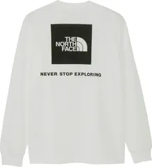 ザ・ノース・フェイス THE NORTH FACE アウトドア ロングスリーブバックスクエアロゴティー メンズ 長袖 Tシャツ ロンT トップス 速乾 コットンライク バックプリント 普段着 部屋着 リブ袖  NT32442 WK ホワイト×ブラック