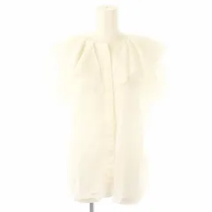 スローブ イエナ SLOBE IENA  フリルカラー ブラウス 半袖 白 ホワイト /MI ■OS