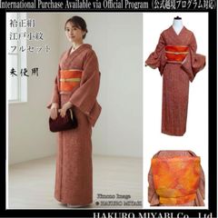 正絹】袷 江戸更紗 小紋 フルセット 4点 しつけ 未使用級 上品コーデ