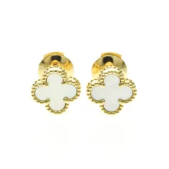 ヴァン・クリーフ＆アーペル(Van Cleef & Arpels) スウィートアルハンブラ マザーオブパール K18イエローゴールド(K18YG) スタッドピアス ゴールド