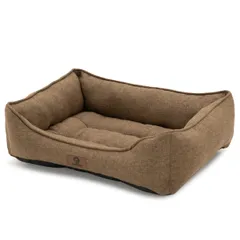 オールシーズン 通気性 滑り止め クッション 洗える ペットベッド スクエア型（外寸50Lx40Wx14Hcm 犬用 猫ベッド ベッド ブラウン） 犬 猫