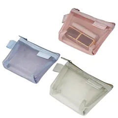 普段 出張 小物入れ 持ち運び 小さめ 軽量 おしゃれ 可愛い ミニポーチ 旅行 コスメポーチ レディース ポーチ 【3枚入り】 メイクポーチ メッシュ化粧ポーチ