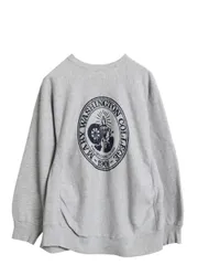 80s 90s USA製 カレッジ プリント スウェット メンズ L ヴィンテージ トレーナー 裏起毛 クルーネック リバース タイプ ヘビーウェイト 灰