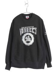 【お得なクーポン配布中!】 90s USA製 リー 3段 カレッジ プリント スウェット メンズ L / オールド ヘビーウェイト トレーナー 裏起毛 リバース タイプ シンプル 黒