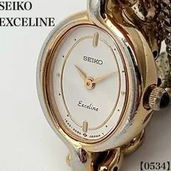 稼働品 Working item セイコー SEIKO エクセリーヌ Exceline 腕時計 レディース Ladies クォーツ Quartz 1E20-6220 オーバル ゴールドカラー ドレスウォッチ 2針 0534