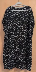 ジャーナルスタンダード　フリーサイズ　黒　ブラック　ドット　水玉　フレンチスリーブ　ワンピース