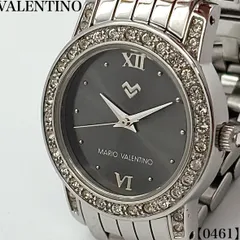 稼働品 Working item マリオバレンチノ MARIO VALENTINO 腕時計 レディース Ladies クォーツ Quartz MV-2002 豪華 ラインストーン ベゼル グレー文字盤 シルバー Vロゴ 0461のサムネイル