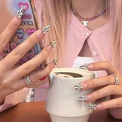 【New Arrival】Stylish Black Long Nail Tips - Korean Style, Mass-Produced Style, Popular Nail Tips, Cosplay Nails, False Nails, DIY 3D Nails, Nail Stickers, Nail Art, Cool, Unique, Adult Charm, Nail Tips, DIY at Home, 24 Pieces, Double-Sided Tape
