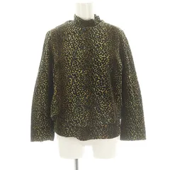 デュアルヴュー DUAL VIEW アンサンブル カーディガン 前開き ハイネックカットソー 半袖 レオパード柄 40 ベージュ 黒 ブラック /MF ■OS