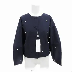 4580050708447 183302101ノーカラーパールジャケット(ネイビー/38)■GY36
