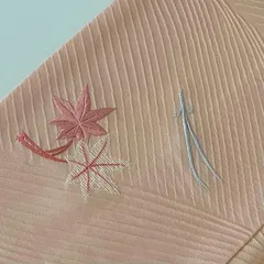 付下げ 刺繍 波の地紋 裄65.5 一つ紋 正絹 着物 MK-4546