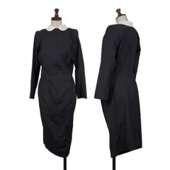 ジュンヤワタナベ コムデギャルソンJUNYA WATANABE COMME des GARCONS ウールエステルラウンドカラーワンピース  紺白S位