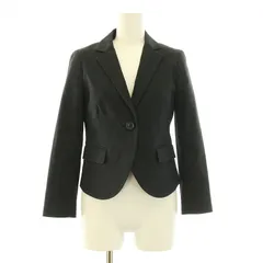 セオリー Theory テーラードジャケット アウター ショート丈 シングル 背抜き 0 S 黒 ブラック /BB ■BM