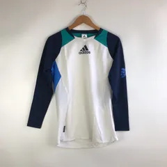 adidas プラクティスシャツ メンズ L ホワイト×グリーン×ネイビー 3141202603020029