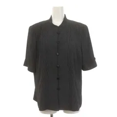 レリアン Leilian 半袖シャツ バンドカラー 11 黒 ブラック /HK ■OS