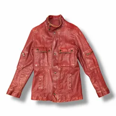 国内正規 DOLCE&GABBANA Goat Leather Jacket レザージャケット ライダース ドルチェアンドガッバーナ LS55/ULFF レッド 46 （10139M）のサムネイル