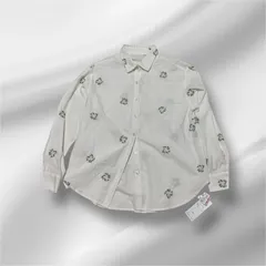 MILAKE    花柄   刺繍   長袖ブラウス   長袖シャツ   綿100%   コットン100%   ホワイト系  フラワー刺繍　 フリーサイズ   M〜L   ミレーク