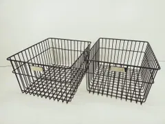 【長期保管品 2個セット 本体のみ】ブリヂストン 自転車 後ろカゴ 43x36x23cm 大型 ワイヤーバスケット A1237A14