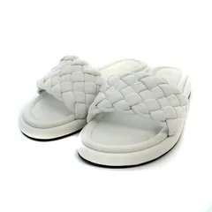 コルソローマ ノーヴェ CORSO ROMA 9 サンダル 編み レザー 36 23cm 白 ホワイト /AK2