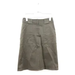 アンタイトル UNTITLED スカート ひざ丈 コットン グレー ☆S☆01 /ka0304