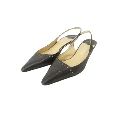 メダ MEDA ポインテッドトゥ パンプス ヒール ストラップ 日本製 23 1/2 23.5㎝ 濃茶 ダークブラウン ■GY99