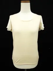ページボーイ PAGE BOY カットソー シフォン 装飾 半袖 M ベージュ