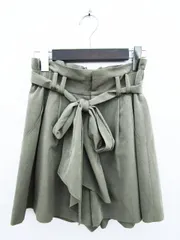グレースコンチネンタル GRACE CONTINENTAL スカート パンツ キュロット ミニ リボン 36 カーキ